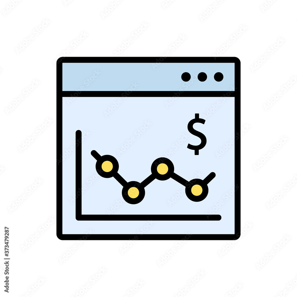 Poster stock market, desktop icon. simple color with outline vector elements of economy icons for ui and ux