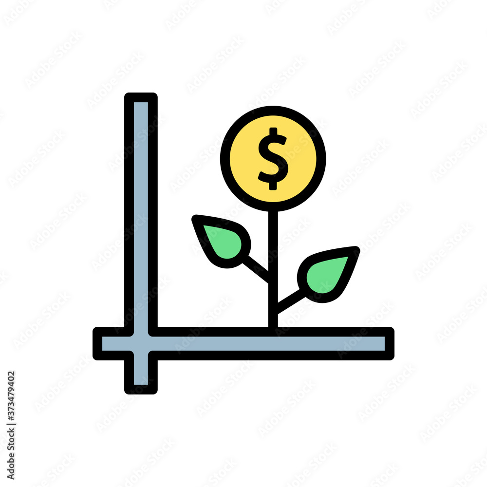 Poster growth, chart icon. simple color with outline vector elements of economy icons for ui and ux, websit