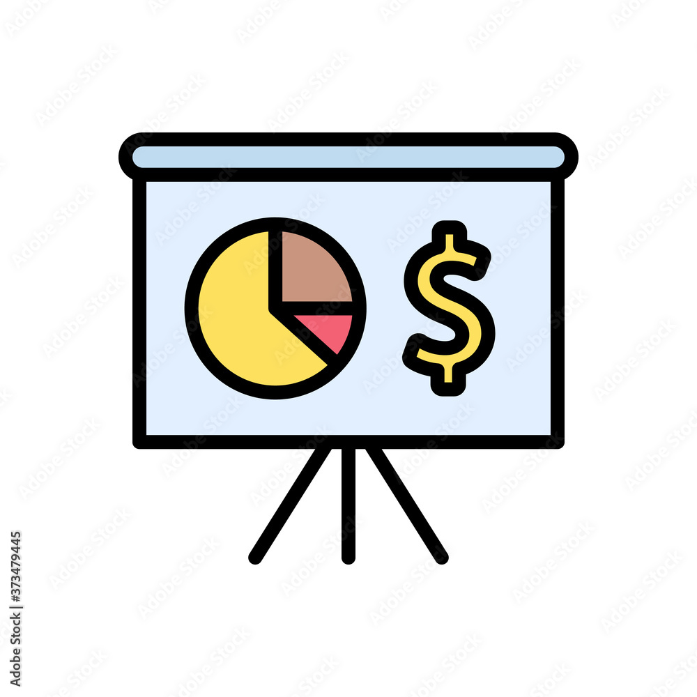Poster chart, presentation icon. simple color with outline vector elements of economy icons for ui and ux, 
