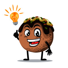vector illustration of takoyaki mascot or character got idea