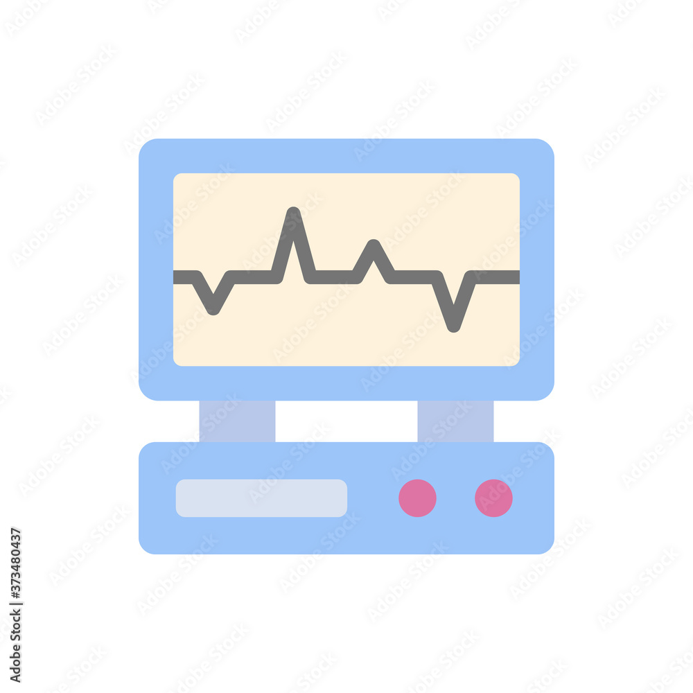 Aufkleber electrocardiogram old icon. simple color vector elements of nursing home icons for ui and ux, websit