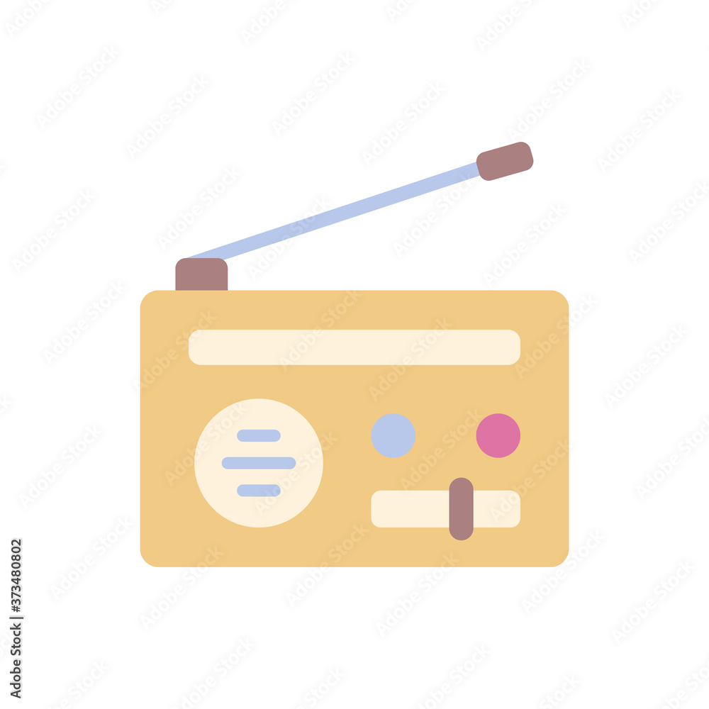 Poster radio retirement home icon. simple color vector elements of nursing home icons for ui and ux, websit