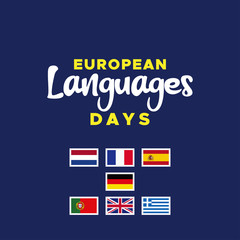 European Language Days Vector Design Illustration For Celebrate Moment