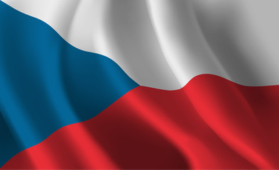 Waving flag of the Czech Republic. Waving Czech Republic flag