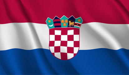 Waving flag of the Croatia. Waving Croatia flag