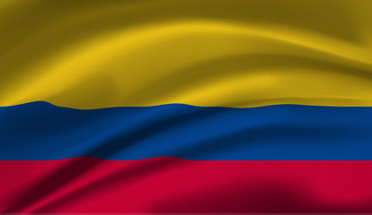 Waving flag of the Colombia. Waving Colombia flag