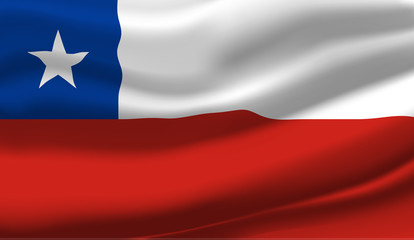 Waving flag of the Chile. Waving Chile flag