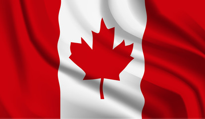 Waving flag of the Canada. Waving Canada flag