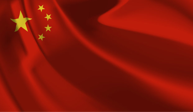 Waving flag of the China. Waving China flag