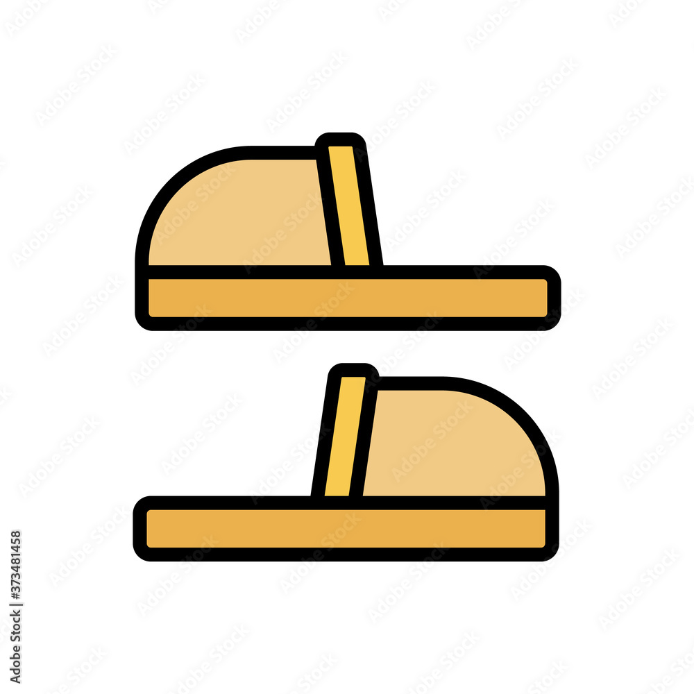 Poster slippers old people icon. simple color with outline vector elements of nursing home icons for ui and