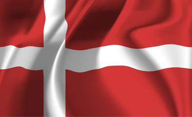 Waving flag of the Denmark. Waving Denmark flag