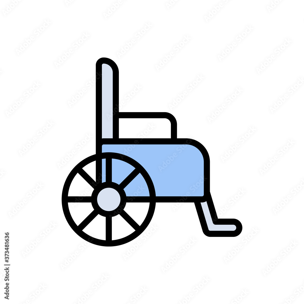 Poster wheelchair retirement home icon. simple color with outline vector elements of nursing home icons for