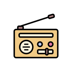 Radio retirement home icon. Simple color with outline vector elements of nursing home icons for ui and ux, website or mobile application