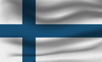 Obraz premium Waving flag of the Finland. Waving Finland flag