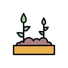 Gardening Retirement home icon. Simple color with outline vector elements of nursing home icons for ui and ux, website or mobile application