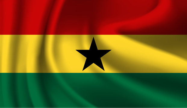 Waving flag of the Ghana. Waving Ghana flag