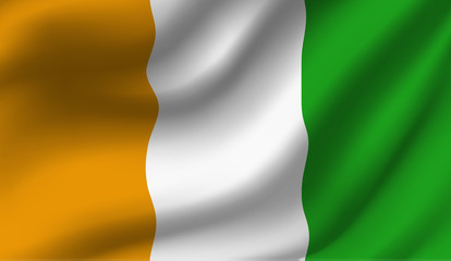 Waving flag of the Ivory Coast. Waving Ivory Coast flag