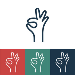 Linear vector icon with okay