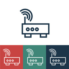 Linear vector icon with router