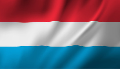 Waving flag of the Luxembourg. Waving Luxembourg flag