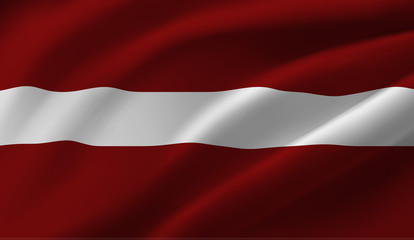 Waving flag of the Latvia. Waving Latvia flag