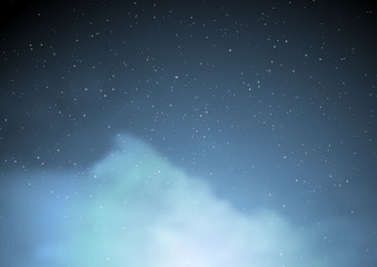Obraz na płótnie Canvas Abstract night blue starry cloudscape background. Graphic vector design clipart