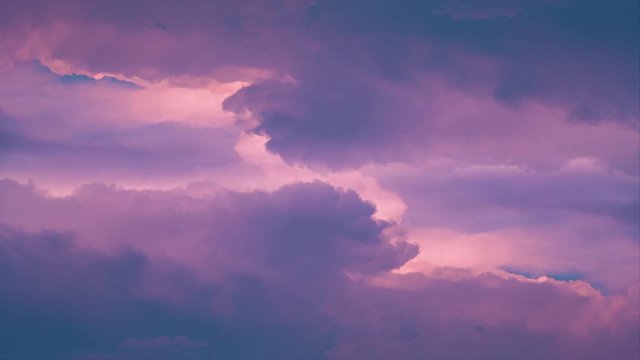 Purple sky Changing the formation of clouds 4k timelapse