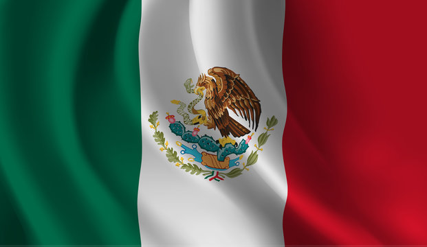 Waving flag of the Mexico. Waving Mexico flag