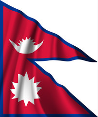 Waving flag of the Nepal. Waving Nepal flag