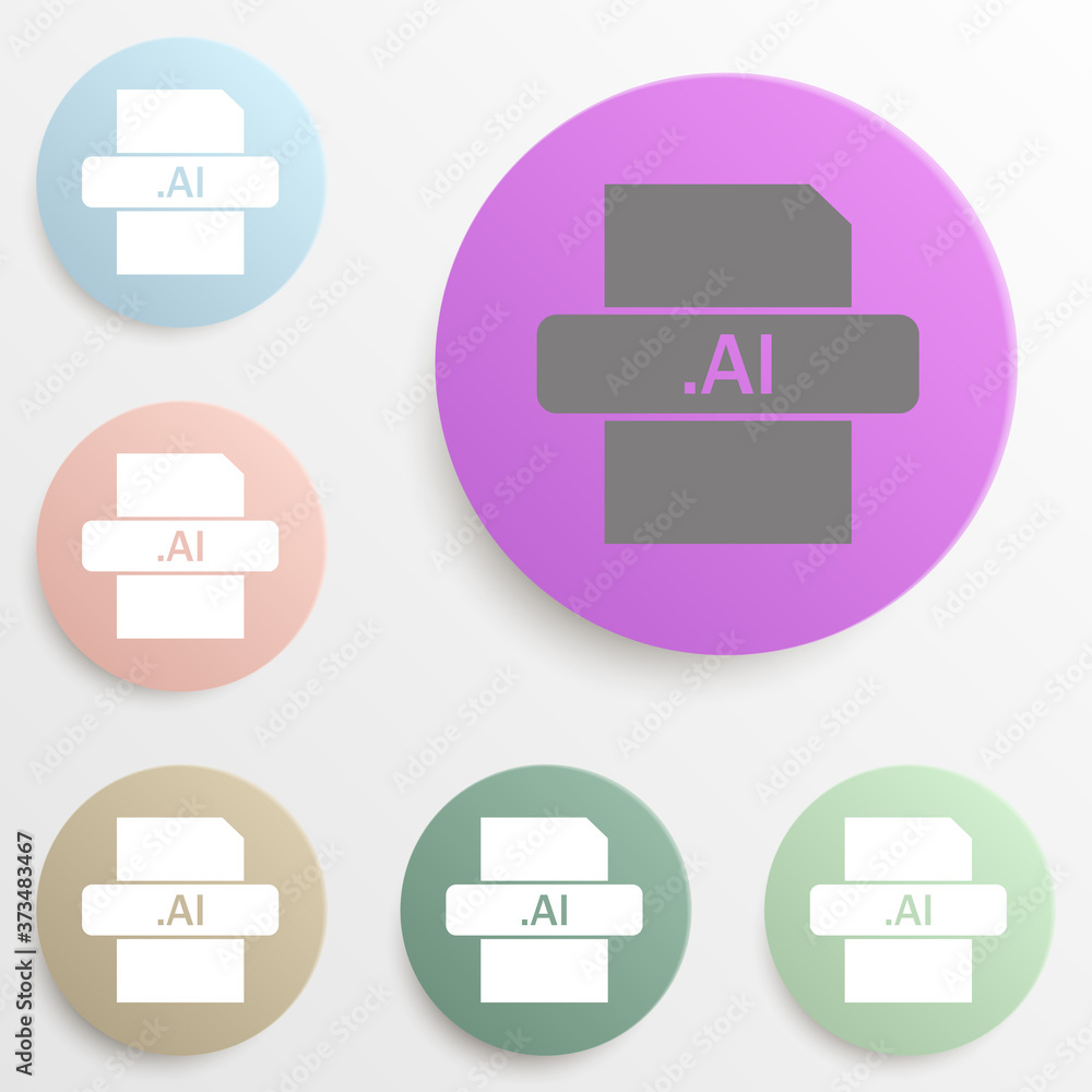Poster ai file badge color set. simple glyph, flat vector of web icons for ui and ux, website or mobile app