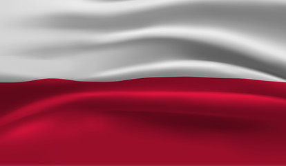 Waving flag of the Poland. Waving Poland flag