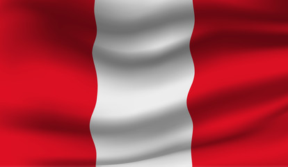 Waving flag of the Peru. Waving Peru flag