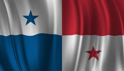 Waving flag of the Panama. Waving Panama flag