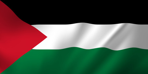 Waving flag of the Palestine. Waving Palestine flag