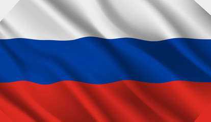 Waving flag of the Russia. Waving Russia flag