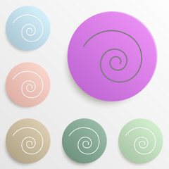 spiral badge color set. Simple glyph, flat vector of web icons for ui and ux, website or mobile application