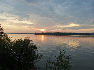 sunset on the lake