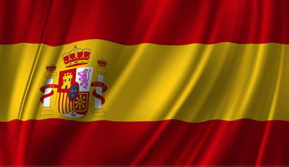 Waving flag of the Spain. Waving Spain flag
