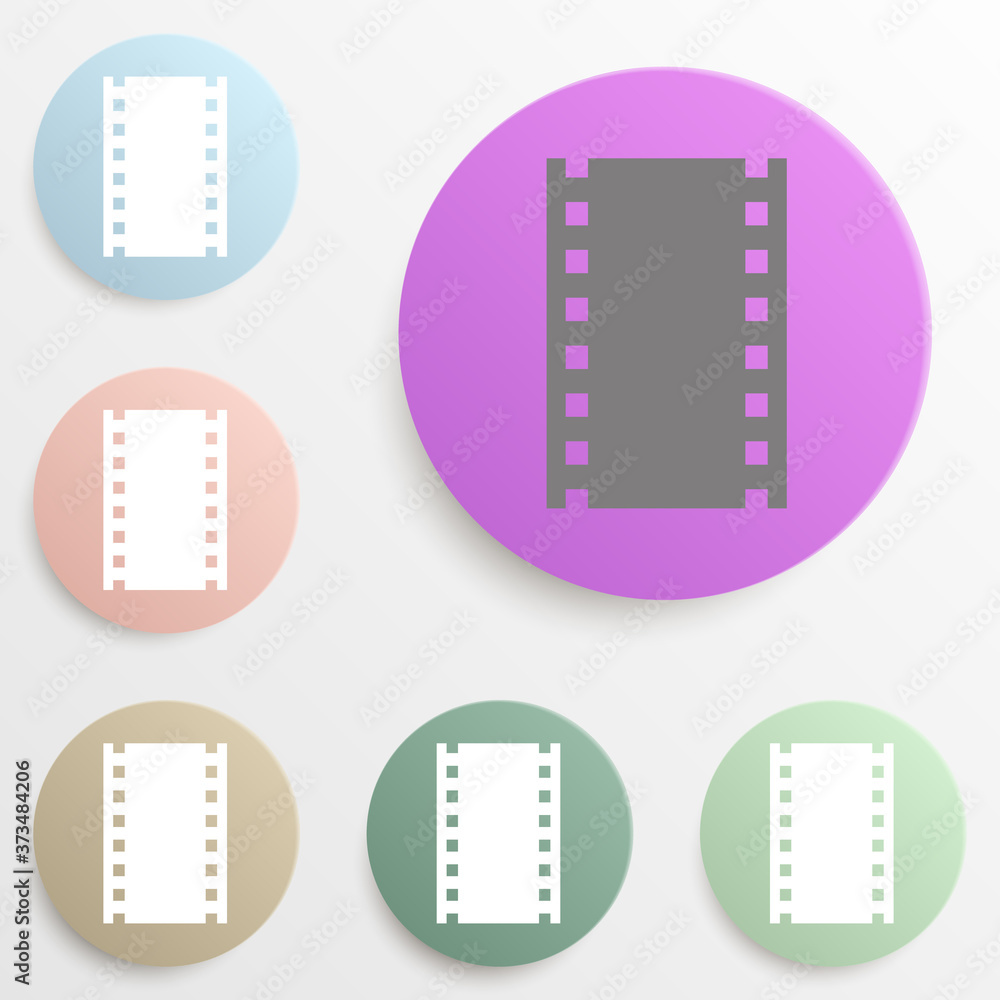 Poster film or medias badge color set. simple glyph, flat vector of web icons for ui and ux, website or mob