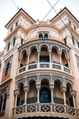 Fototapeta na wymiar Antique building view in Old Town Seville, Spain