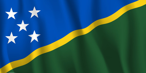 Waving flag of the Solomon Islands. Waving Solomon Islands flag