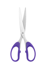 Pair of scissors isolated on white, top view. School stationery
