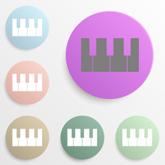 Piano keys badge color set. Simple glyph, flat vector of web icons for ui and ux, website or mobile application