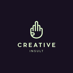 Hand Insult Line Modern Illustration Logo Design Template Icon Vector
