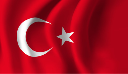 Waving flag of the Turkey. Waving Turkey flag