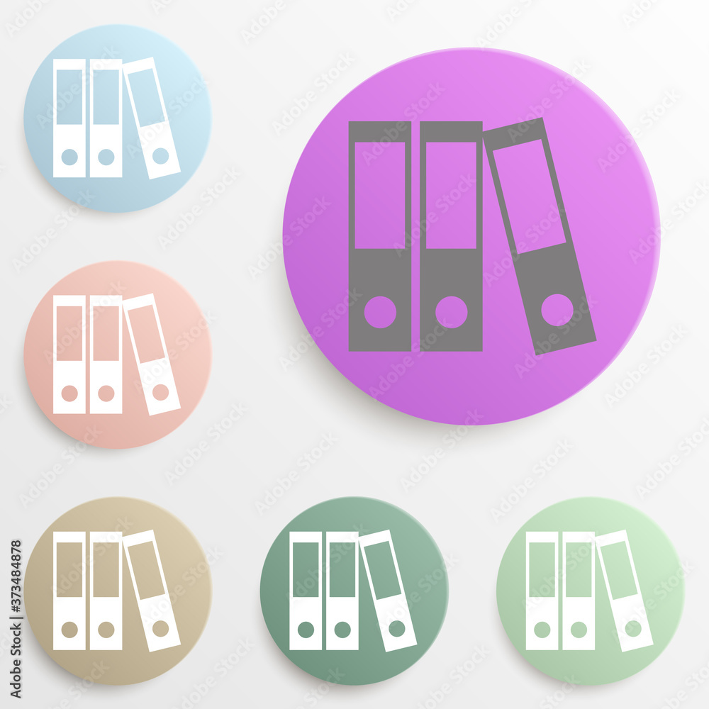 Poster binders badge color set. simple glyph, flat vector of web icons for ui and ux, website or mobile app