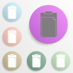 Clip board badge color set. Simple glyph, flat vector of web icons for ui and ux, website or mobile application