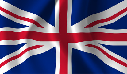 Waving flag of the UK. Waving UK flag
