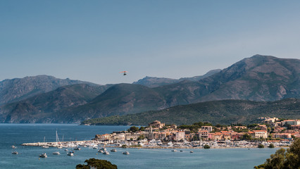 Fototapeta na wymiar Flying boat at Saint Florent in Corsica