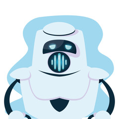 Isolated white robot cartoon vector design